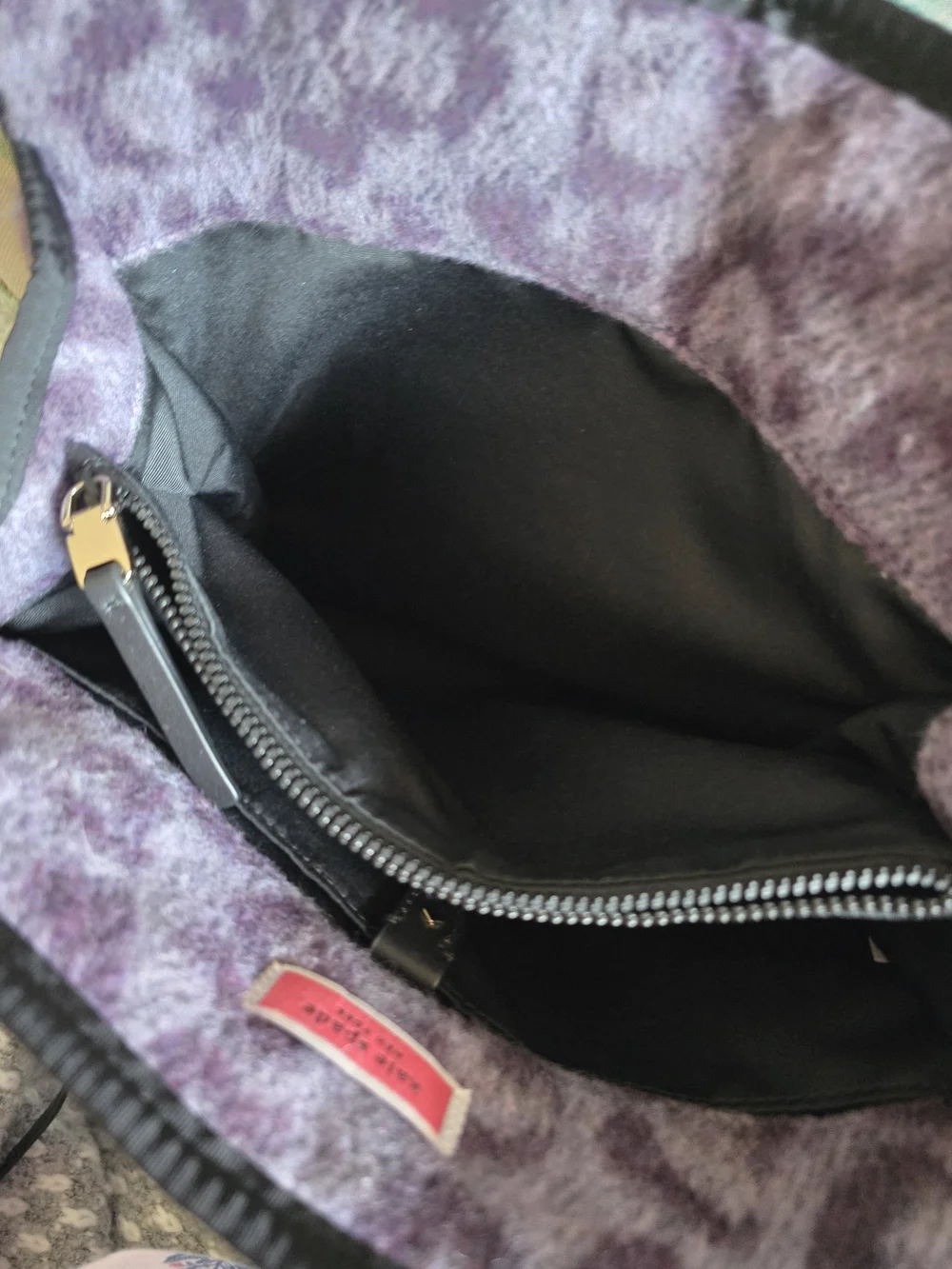kate spade New York Purple Leopard-Print Fleece Tote